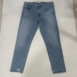 AGOLDE Light Blue High-Rise Cropped Slim Jeans
